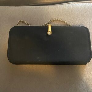 Antique Black Clutch with Gold Accent
